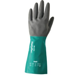 Chemiehandschuh AlphaTec 58-435 Gr.10 grün/grau EN 388,EN 374,EN 1149 Kat.III