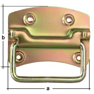 Kistengriff 80x70mm Stahl roh galv. gelb verz. GAH