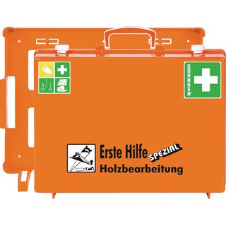 Erste Hilfe Koffer Beruf SPEZIAL Holzbearbeitung B400xH300xT150ca.mm orange