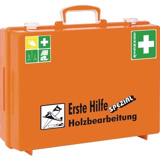 Erste Hilfe Koffer Beruf SPEZIAL Holzbearbeitung B400xH300xT150ca.mm orange