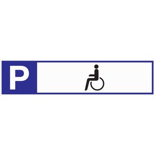 Parkplatzbeschilderung Parkplatz f.Behinderte L460xB110mm Alu.wei/blau/schwarz