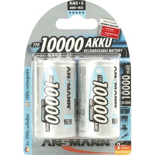 Akkuzelle 1,2 V 10000 mAh R20-D-Mono HR20 2 2St./Blister ANSMANN