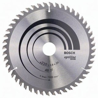 Kreissgeblatt Optiline Wood AD 210mm Z.48 WZ Bohr.30mm Schnitt-B.2,8mm