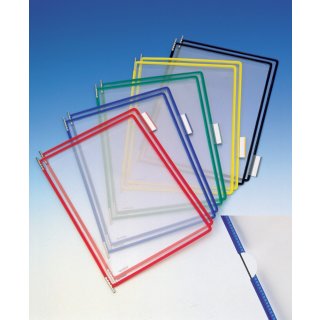 Sichttafel PVC m.Drahtrahmen ku.-ummantelt rot DIN A4 reflexionsfrei 10St./Btl.