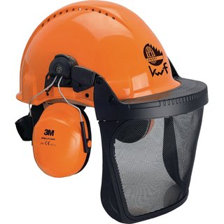 Waldarbeiterkombi G3000M H31P3E V5B 3tlg. EN397 m.Ku.-Netz Helm UV-stabil 3M