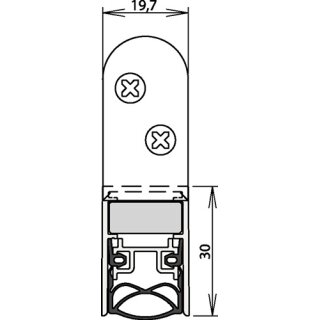 Türdichtung Schall-Ex® Ultra WS 1-290 2-s.L.833mm Alu.silberf.HLT ATHMER