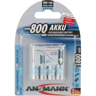 Akkuzelle maxE 1,2 V 800 mAh R03-AAA-Micro HR03 4 4St./Blister ANSMANN