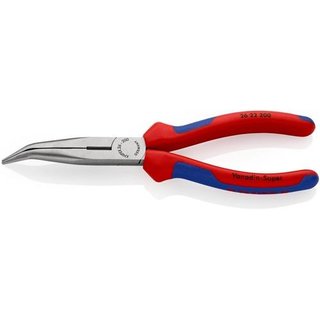 Storchschnabelzange L.200mm pol. gebogen 45Grad KNIPEX flach-rd.