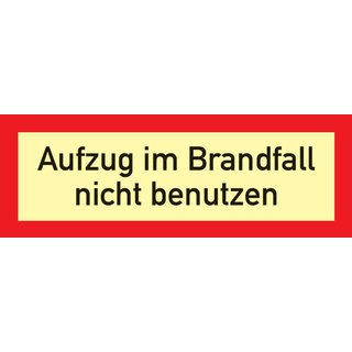 Brandschutzzeichen DIN 4066 L297xB105mm Aufzug n.benutzen Folie