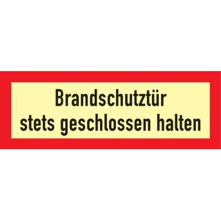 Brandschutzzeichen DIN 4066 L297xB105mm Brandschutztür stets geschl.halten Folie