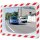 Verkehrsspiegel H600xB800mm Kunststoff,rot/weiß f.2 Richtungen 20m SPL
