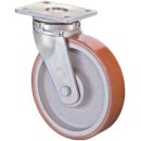 Schwerlast-Lenkrolle D.150mm Trgf.800kg Guß-PU...