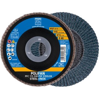 Fächerscheibe POLIFAN Z PSF STEELOX D.115mm K.Z-40 kon.INOX ZK PFERD