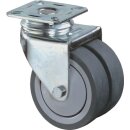 Doppel-Lenkrolle 50 60kg o.Festst.Gum.grau 60x60 BS ROLLEN