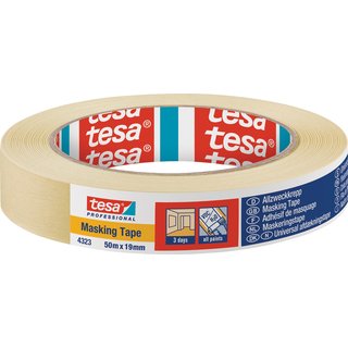 Kreppband 4323 leicht gekreppt hellbeige L.50m B.19mm Rl.TESA