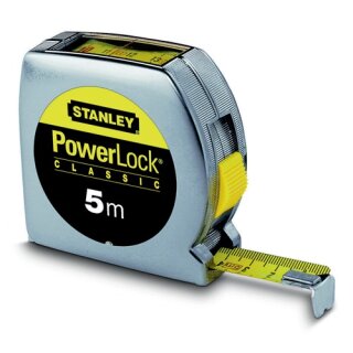 Taschenrollbandmaß PowerLock® L.5m B.19mm mm/cm EGII Ku.Sichtfenster SB STANLEY