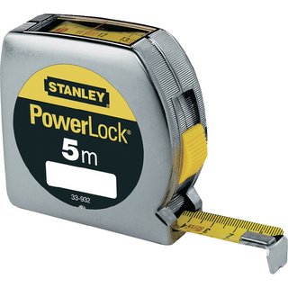 Taschenrollbandma PowerLock L.5m B.19mm mm/cm EGII Ku.Sichtfenster SB STANLEY