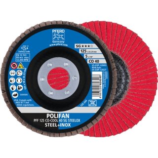 Fächerschleifscheibe PFF 125 CO 40 SGP-COOL/22,23 D.125xB.18xH.22,23mm