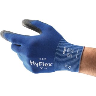 Handschuhe HyFlex® 11-618 Gr.8 blau/schwarz EN 388 PSA II Nyl.m.PU ANSELL