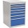 Schubladenschrank H1019xB705xT736mm grau/blau 2x75,2x100,2x125,1x300mm Schubl.