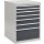 Schubladenschrank H1019xB705xT736mm grau/anthr. 2x75,2x100,2x125,1x300mm Schubl.