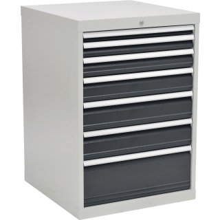 Schubladenschrank H1019xB705xT736mm lichtgrau/grau 7 Schubl.Vollauszug