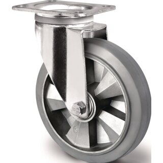 Schwerlastlenkrolle D.250mm Trgf.500kg Lenkrolle Elastikgummi