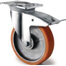 Schwerlastlenkrolle D.200mm Trgf.1000kg Totalfesteller...