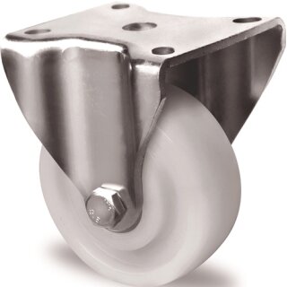 Schwerlast-Bockrolle D.100mm Trgf.500kg Ku.Platte L100xB88mm Farbe Rl.weiß TW