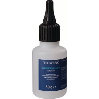 Sekundenkleber schlagzäh 50g schwarz Flasche TECWERK