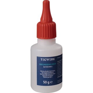 Sekundenkleber blitzschnell 50g farblos Flasche TECWERK