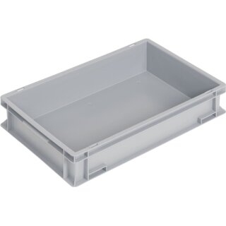 Transportbehälter L600xB400xH120mm grau PP Muschelgr.Seitenwände geschl.TECWERK