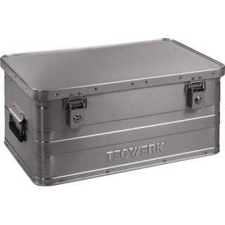 Aluminiumbox L580xB380xH275mm 47l m.Klappverschluss u.Zylinderschl.TECWERK