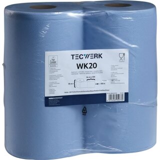 Putztuch WK 20 L.ca.360 mmxB.ca.380mm blau 2-lagig,volumengeprägt TECWERK