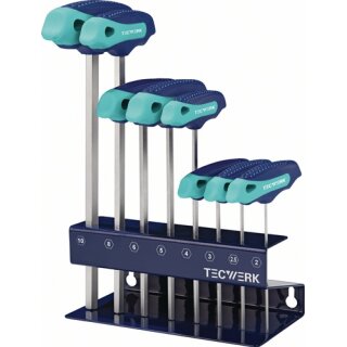 Stiftschlüsselsatz 8-tlg.SW 2-10 m.Quergr.im Werkbankständer TECWERK