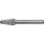 Frässtift KEL INOX D.12mm Kopf-L.25mm Schaft-D.6mm HM Verz.Normal,fein TECWERK