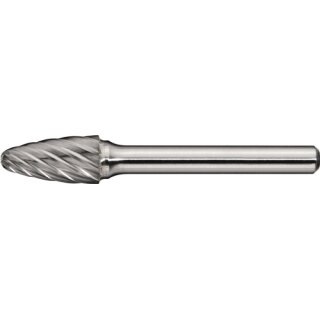 Frässtift RBF INOX D.8mm Kopf-L.18mm Schaft-D.6mm HM Verz.Normal,fein TECWERK