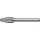 Frässtift RBF INOX D.10mm Kopf-L.20mm Schaft-D.6mm HM Verz.Normal,fein TECWERK