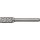 Frässtift ZYA-S Special Steel D.12mm Kopf-L.25mm Schaft-D.6mm HM Verz.Kreuz TW