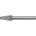 Frässtift KEL Special Steel D.12mm Kopf-L.25mm Schaft-D.6mm HM Verz.Kreuz TW