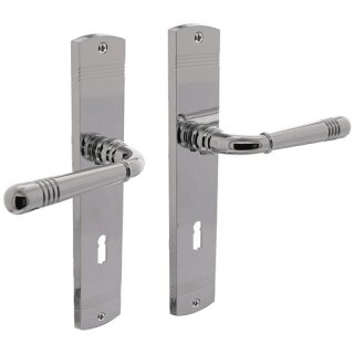 Langschildschildgarnitur Helena Zamak Verchromt BB 72mm DIN L/R INTERSTEEL