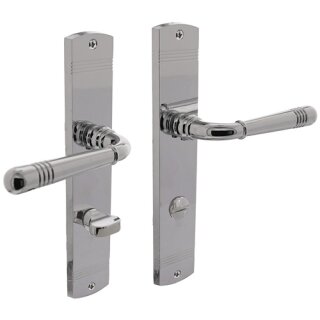 Langschildschildgarnitur Helena Zamak Verchromt WC 72mm DIN L/R INTERSTEEL