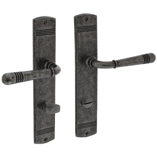 Langschildschildgarnitur Helena Zamak F77 Grau WC 72mm DIN L/R INTERSTEEL