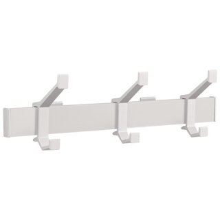 Wandgarderobe Alu.F1 ma silber 3 Hut-/Mantelhaken L.410mm