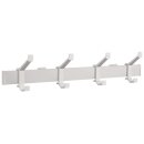 Wandgarderobe Alu.F1 ma silber 4 Hut-/Mantelhaken L.570mm