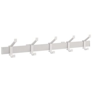 Wandgarderobe Alu.F1 ma silber 5 Hut-/Mantelhaken L.730mm
