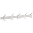 Wandgarderobe Alu.F1 ma silber 5 Hut-/Mantelhaken L.730mm