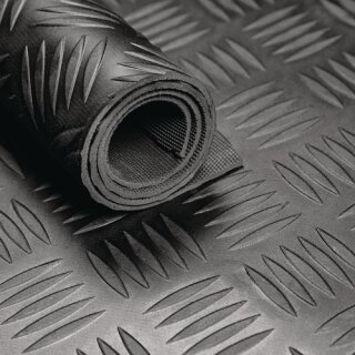 Gummihammerschlagmatte B.1,5m L.10m D.3mm schwarz NR/SBR o.Gewebeeinlage