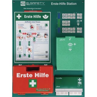 Erste Hilfe Station B800xH600xT150ca.mm Grün/Weiß B-SAFETY