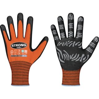 Handschuhe TIGER TOUCH Gr.9 orange/schwarz 92% PA/8% Elastan,Nitrilschaum
